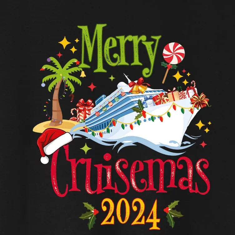 Merry Cruisemas 2024 Family Cruise Group Women's Crop Top Tee