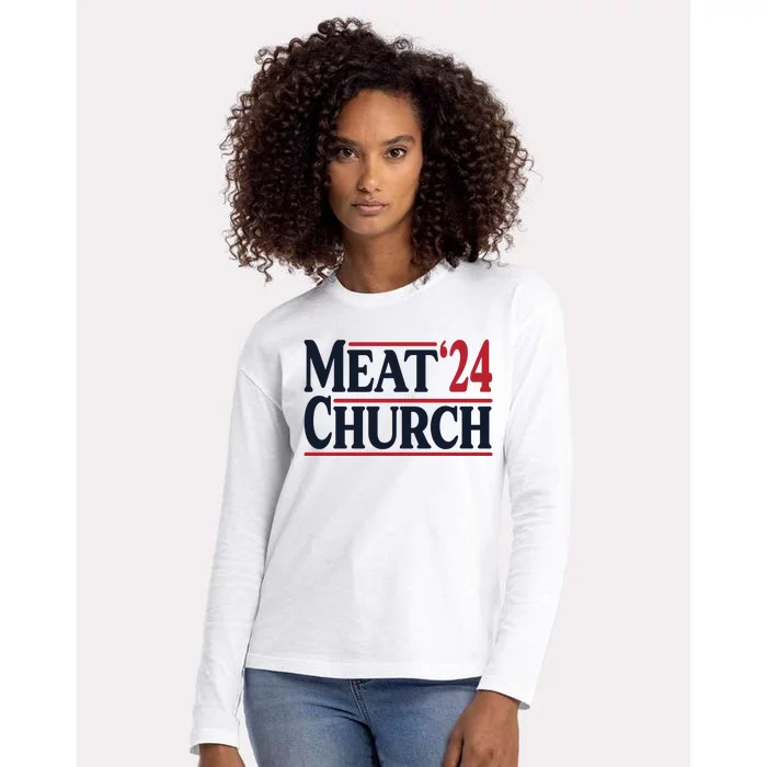 Meat Church 24 Womens Cotton Relaxed Long Sleeve T-Shirt