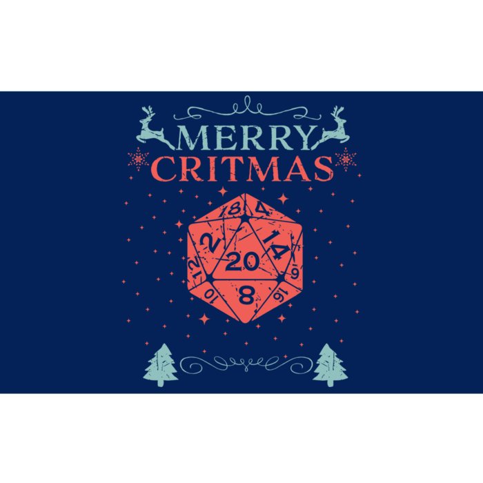 Merry Critmas 20 Sided Dice RPG Christmas Holiday Board Game Bumper Sticker