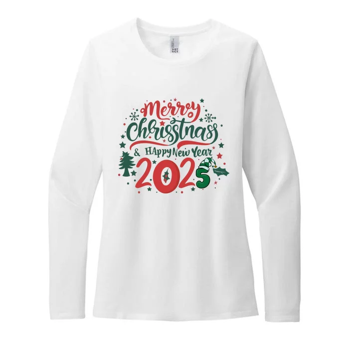 Merry Christmas 2025 And Happy New Year Womens CVC Long Sleeve Shirt