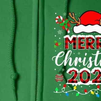 Merry Christmas 2024 Family Squad Matching Outfit Santa Full Zip Hoodie