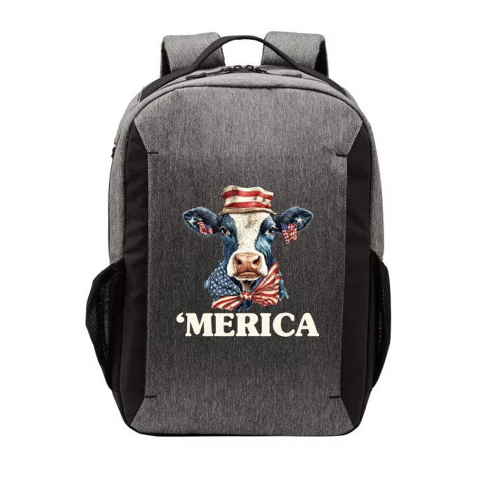 Merica Cow 4th Of July American Flag Vector Backpack