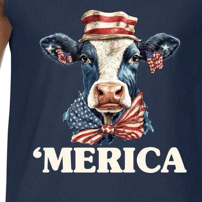 Merica Cow 4th Of July American Flag Comfort Colors® Tank Top