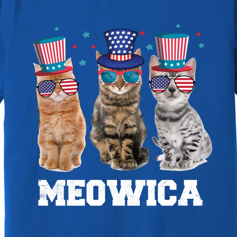 Meowica Cat 4th Of July Kitten Memorial Day Gift Premium T-Shirt