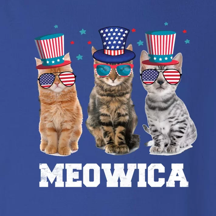 Meowica Cat 4th Of July Kitten Memorial Day Gift Toddler Long Sleeve Shirt