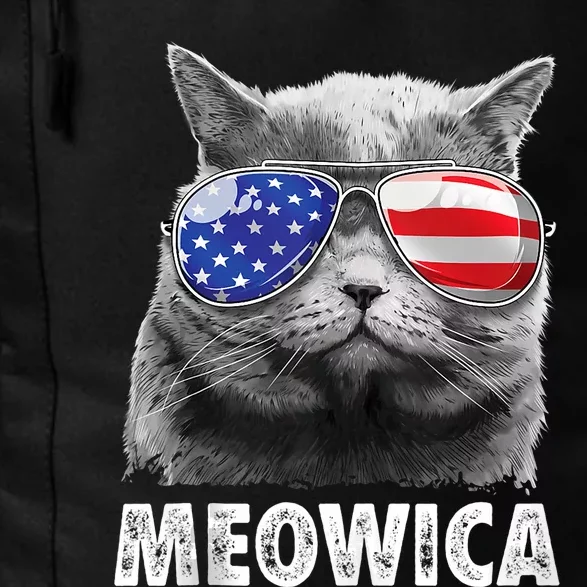 Meowica Cat 4th Of July Merica Usa American Flag Daily Commute Backpack