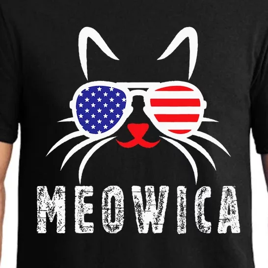 MEOWICA Cat 4th July Sunglasses Merica Cat American Flag Pajama Set