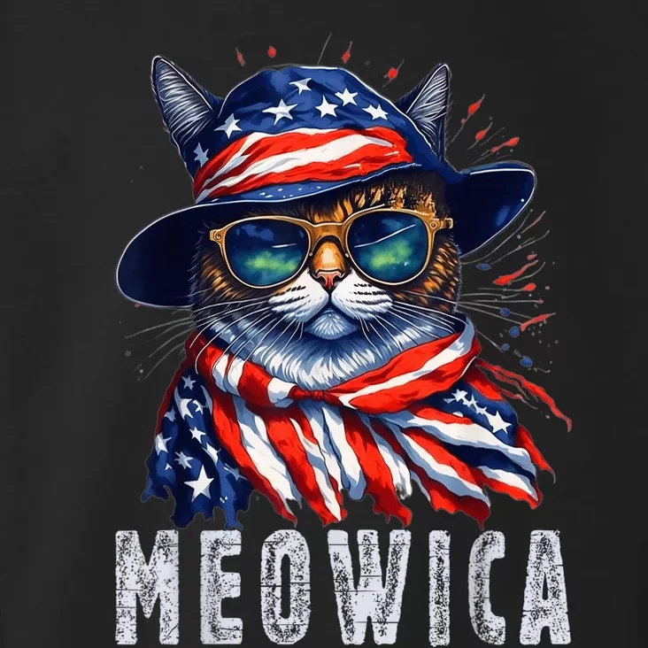 MEOWICA Cat 4th July Sunglasses Merica Cat American Flag Toddler Hoodie