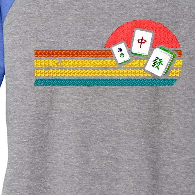 Mahjong Chinese 80s Women's Tri-Blend 3/4-Sleeve Raglan Shirt