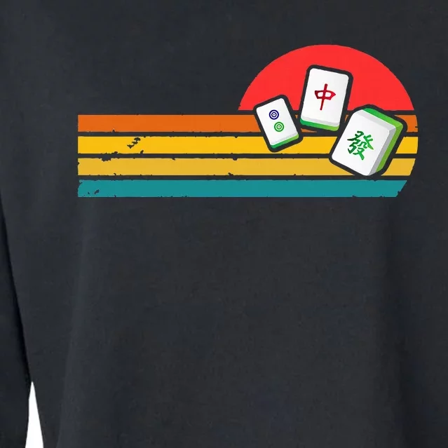 Mahjong Chinese 80s Retro Mah Jongg Cropped Pullover Crew