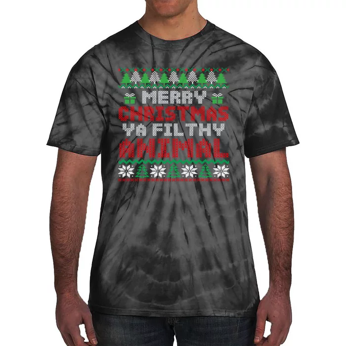 Merry Christmas Animal Filthy Ya Cute Gift Xmas Tie-Dye T-Shirt