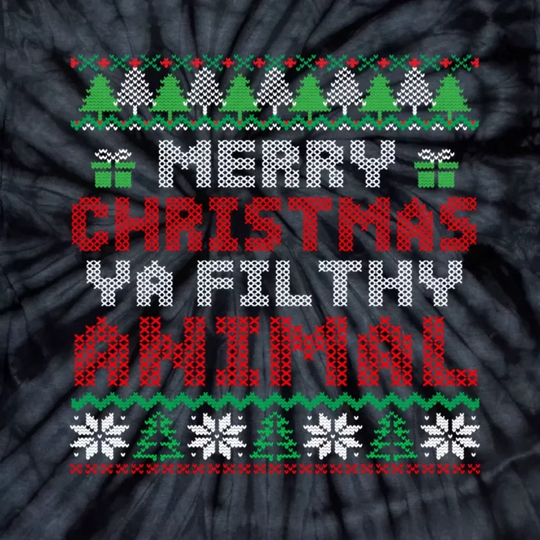 Merry Christmas Animal Filthy Ya Cute Gift Xmas Tie-Dye T-Shirt