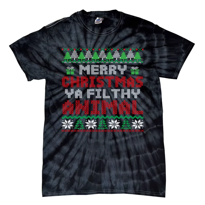 Merry Christmas Animal Filthy Ya Cute Gift Xmas Tie-Dye T-Shirt