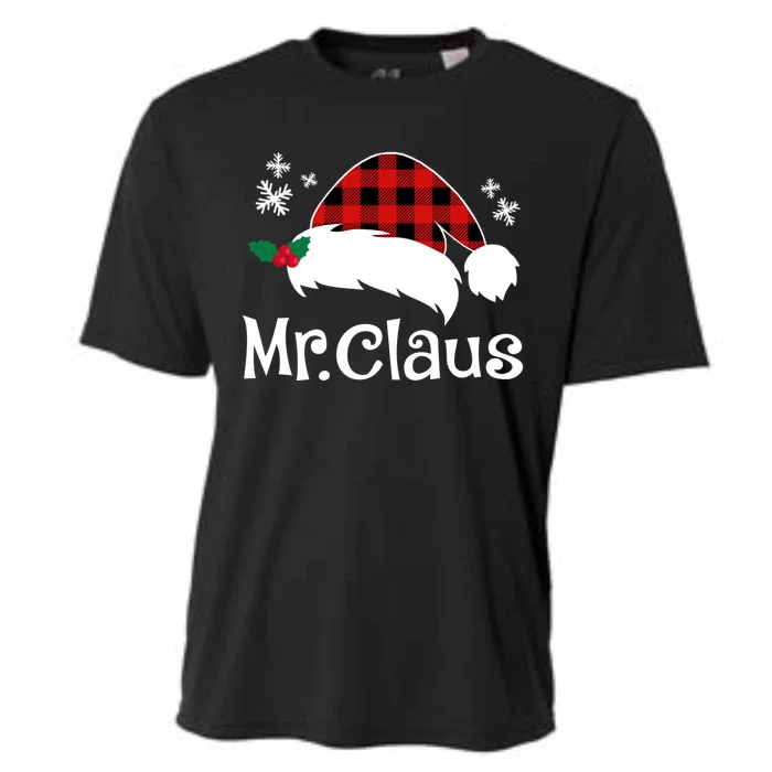 Mr Claus And Mrs Claus Funny Christmas Matching Couple Xmas Funny Gift Cooling Performance Crew T-Shirt