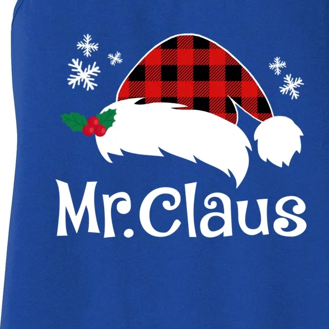 Mr Claus And Mrs Claus Funny Christmas Matching Couple Xmas Funny Gift Women's Racerback Tank