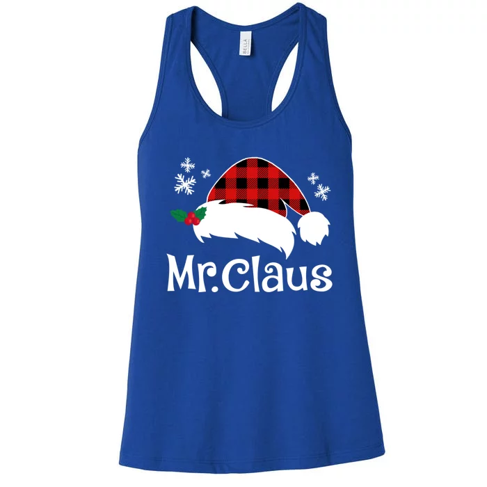 Mr Claus And Mrs Claus Funny Christmas Matching Couple Xmas Funny Gift Women's Racerback Tank