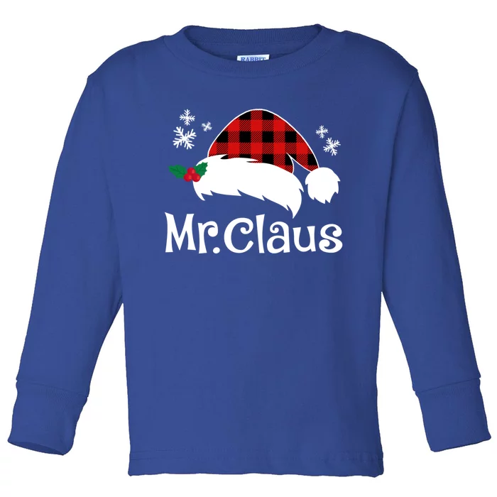 Mr Claus And Mrs Claus Funny Christmas Matching Couple Xmas Funny Gift Toddler Long Sleeve Shirt