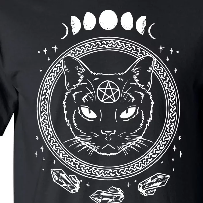 Moon Cat Alchemy Witch Dark Symbols Goth Halloween Tall T-Shirt