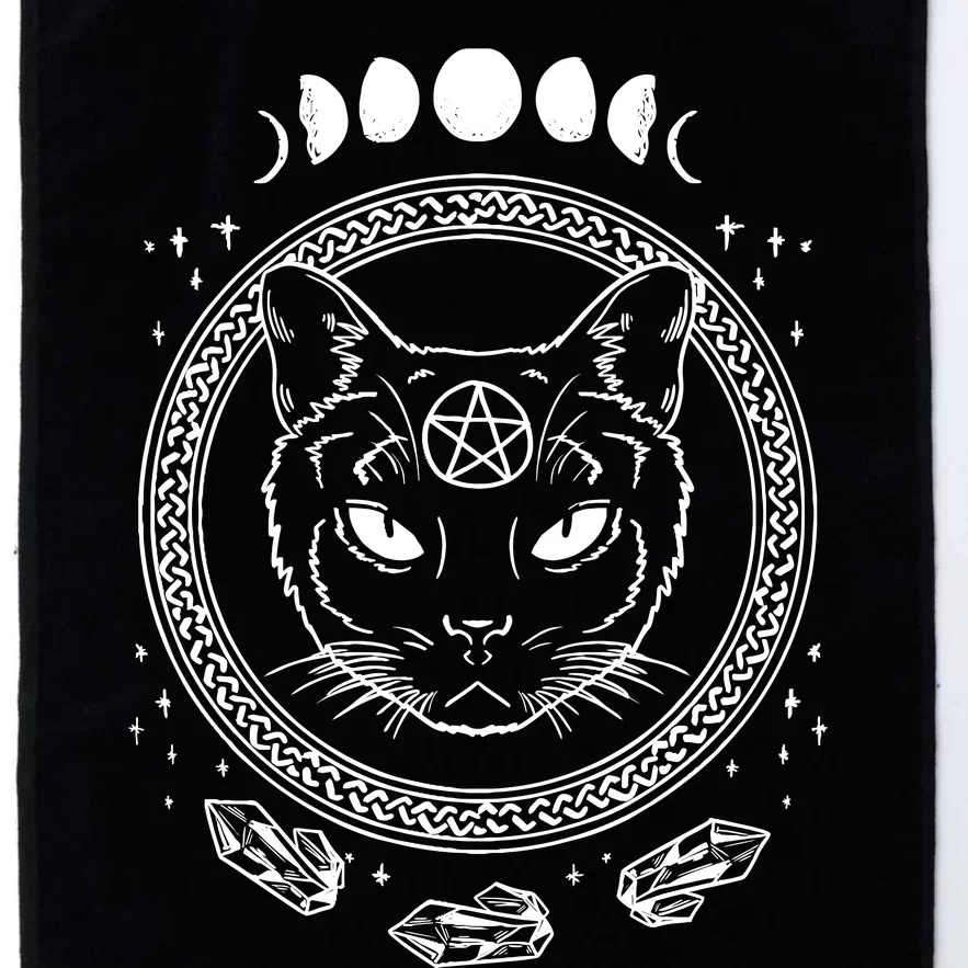 Moon Cat Alchemy Witch Dark Symbols Goth Halloween Platinum Collection Golf Towel