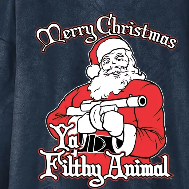 Merry Christmas Animal Filthy Ya Ugly Sweater Style Matching Hooded Wearable Blanket