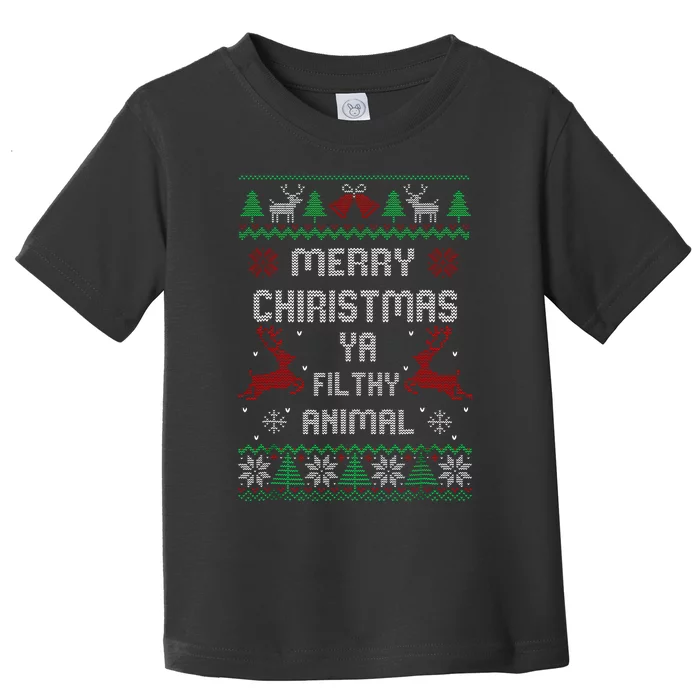 Merry Christmas Animal Filthy Ya Xmas Pajama Toddler T-Shirt