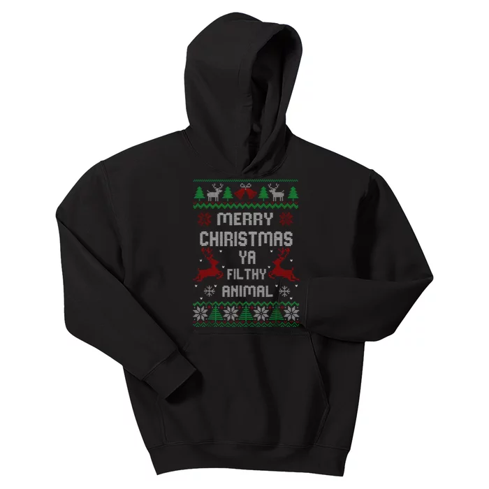 Merry Christmas Animal Filthy Ya Xmas Pajama Kids Hoodie