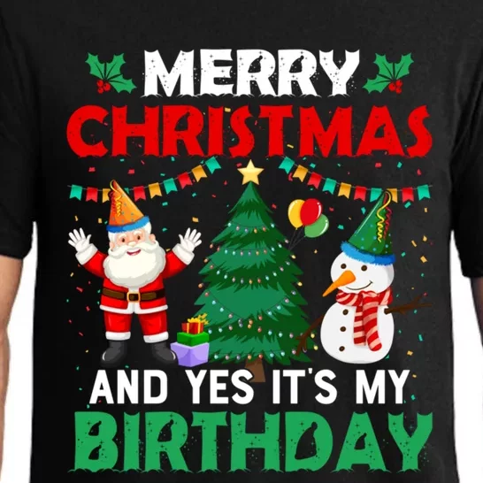 Merry Christmas And Yes ItS My Birthday Great Gift Pajama Set