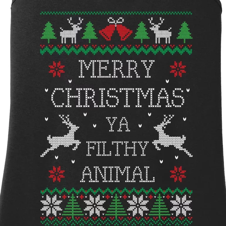 Merry Christmas Animal Filthy Ya Ladies Essential Tank