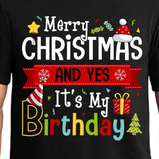 Merry Christmas And Yes ItS My Birthday Cute Gift Pajama Set