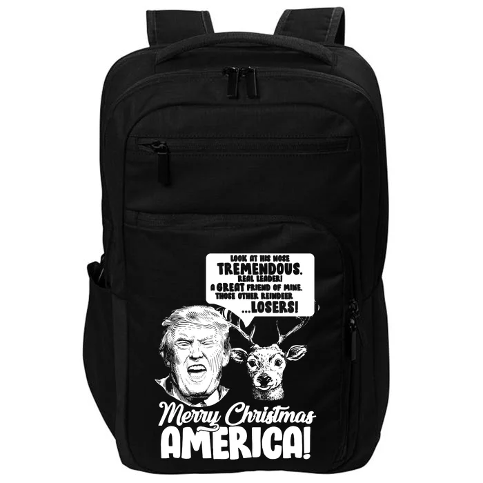 Merry Christmas America Trump Reindeer Impact Tech Backpack