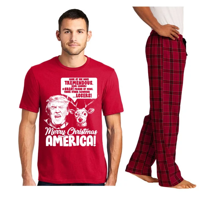 Merry Christmas America Trump Reindeer Pajama Set