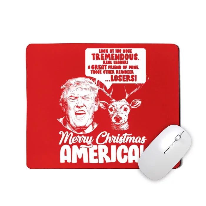 Merry Christmas America Trump Reindeer Mousepad