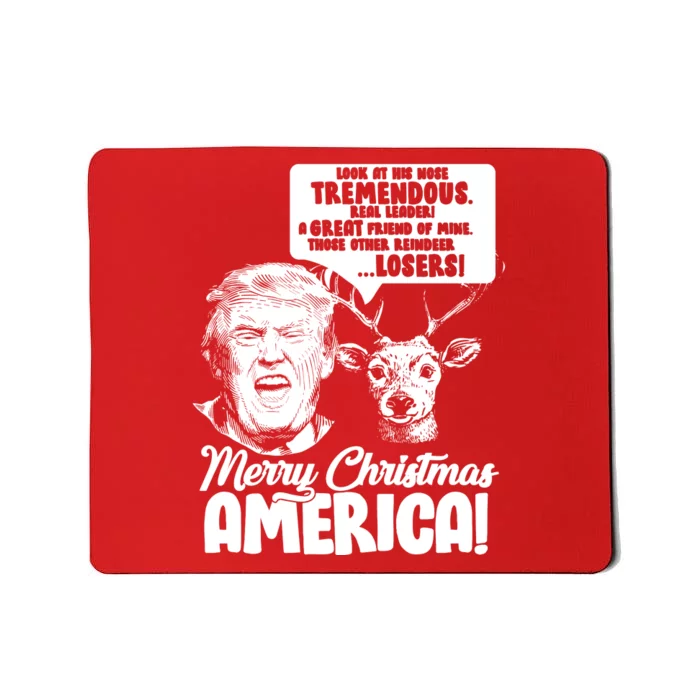 Merry Christmas America Trump Reindeer Mousepad