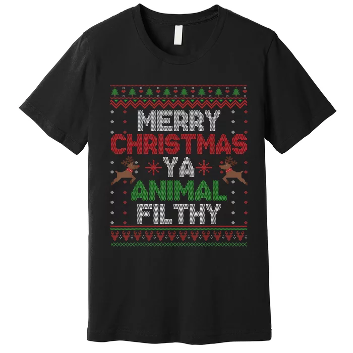 Merry Christmas Animal Filthy Ya Xmas Premium T-Shirt