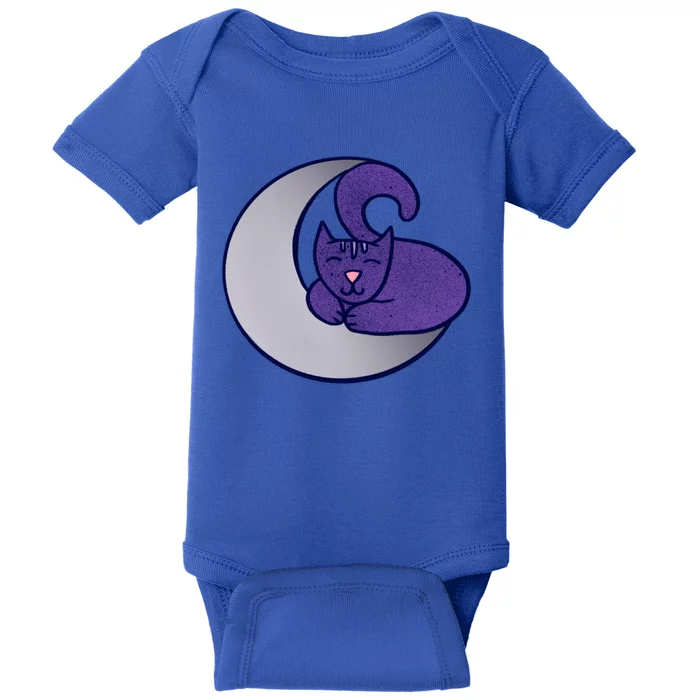 Moon Cat Artwork Cat Witch Design Gift Baby Bodysuit