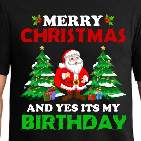 Merry Christmas And Yes ItS My Birthday Santa Claus Xmas Gift Pajama Set