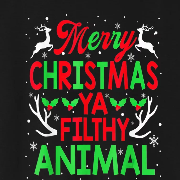 Merry Christmas Animal Filthy Ya  Wo Kid Women's Crop Top Tee