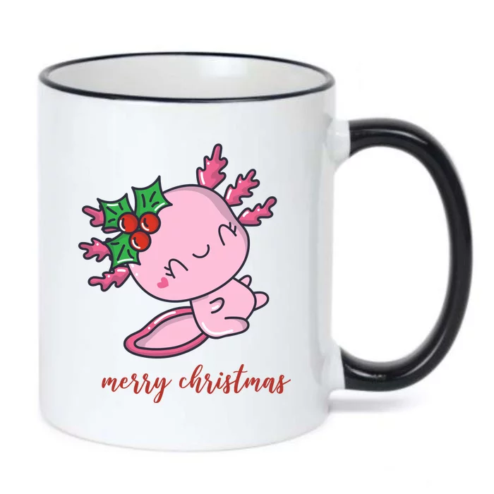 Merry Christmas Axolotl Cute Holiday Black Color Changing Mug