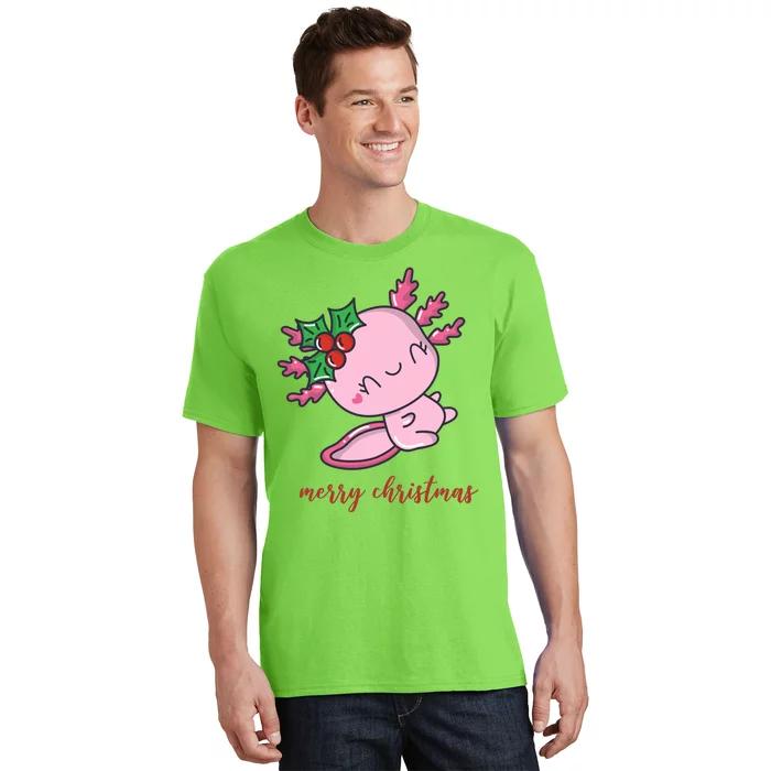 Merry Christmas Axolotl Cute Holiday T-Shirt