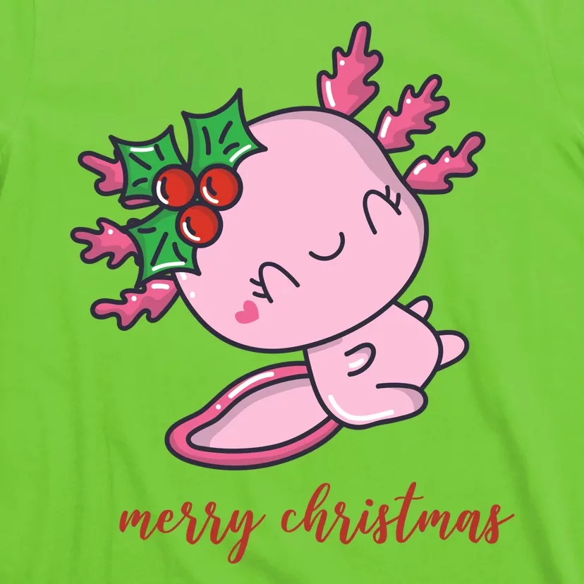 Merry Christmas Axolotl Cute Holiday T-Shirt