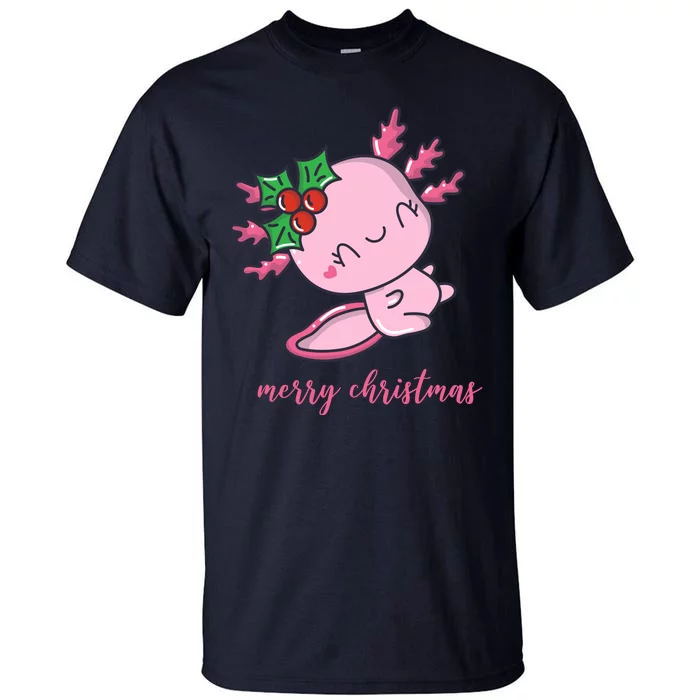 Merry Christmas Axolotl Cute Holiday Tall T-Shirt