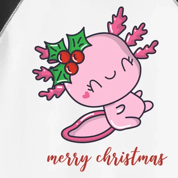 Merry Christmas Axolotl Cute Holiday Toddler Fine Jersey T-Shirt