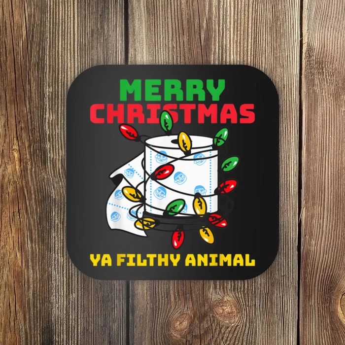 Merry Christmas Animal Filthy Ya Toilet Paper Funny Coaster