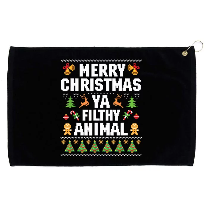 Merry Christmas Animal Filthy Ya Ugly Sweater Style Matching Grommeted Golf Towel