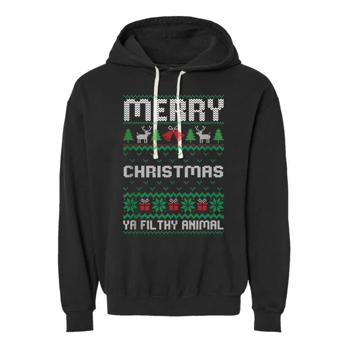 Merry Christmas Animal Filthy Ya Ugly Xmas Family Matching Garment-Dyed Fleece Hoodie