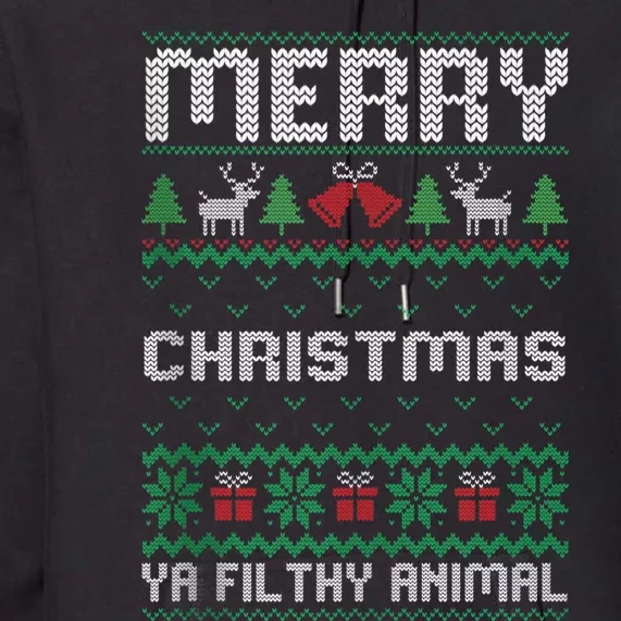 Merry Christmas Animal Filthy Ya Ugly Xmas Family Matching Premium Hoodie