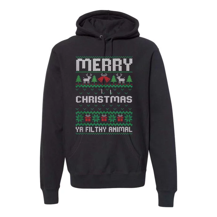 Merry Christmas Animal Filthy Ya Ugly Xmas Family Matching Premium Hoodie