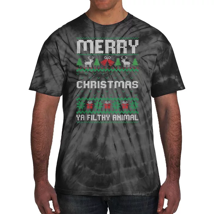 Merry Christmas Animal Filthy Ya Ugly Xmas Family Matching Tie-Dye T-Shirt