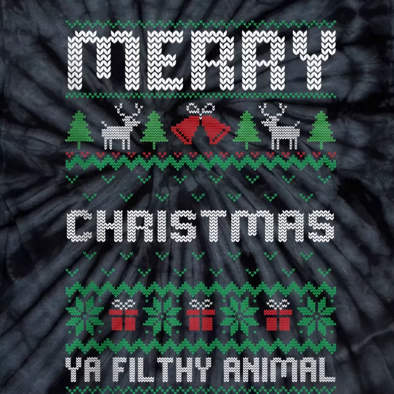 Merry Christmas Animal Filthy Ya Ugly Xmas Family Matching Tie-Dye T-Shirt