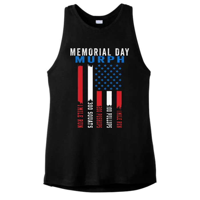 Murph Challenge American Memorial Day Workout Gym Ladies Tri-Blend Wicking Tank